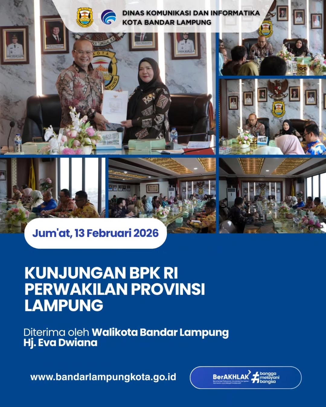 Wali Kota Bandar Lampung, Hj. Eva Dwiana Sambut Entry Meeting Badan Pemeriksa Keuangan Republik Indonesia, Tegaskan Komitmen Transparansi Keuangan Kota Bandar Lampung 2026