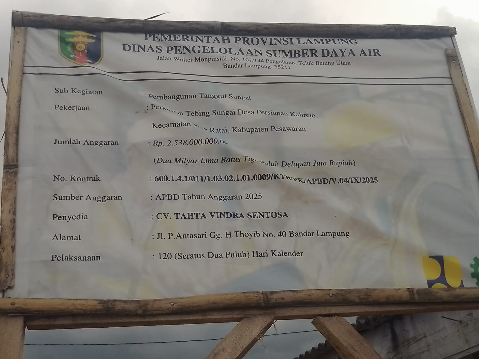 Kaki Lampung dan Lapak Lampung Warning Dinas PSDA Provinsi Lampung.