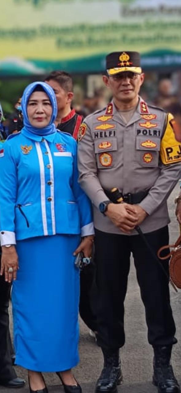 Ketua Umum Generasi Anti Narkotika dan Miras Nasional (GANMN), Dr, Hj, Anita Putri. SH, M. Pd, Hadiri Apel Siaga di Mapolda Lampung